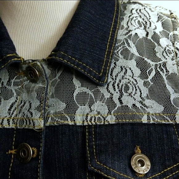 Last Kiss Lace Denim Vest - Picture 2 of 4